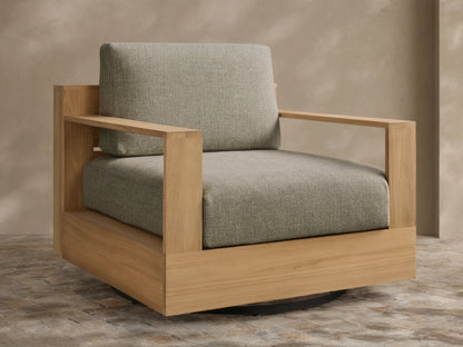 Bal Harbour Outdoor Teak Swivel Chair