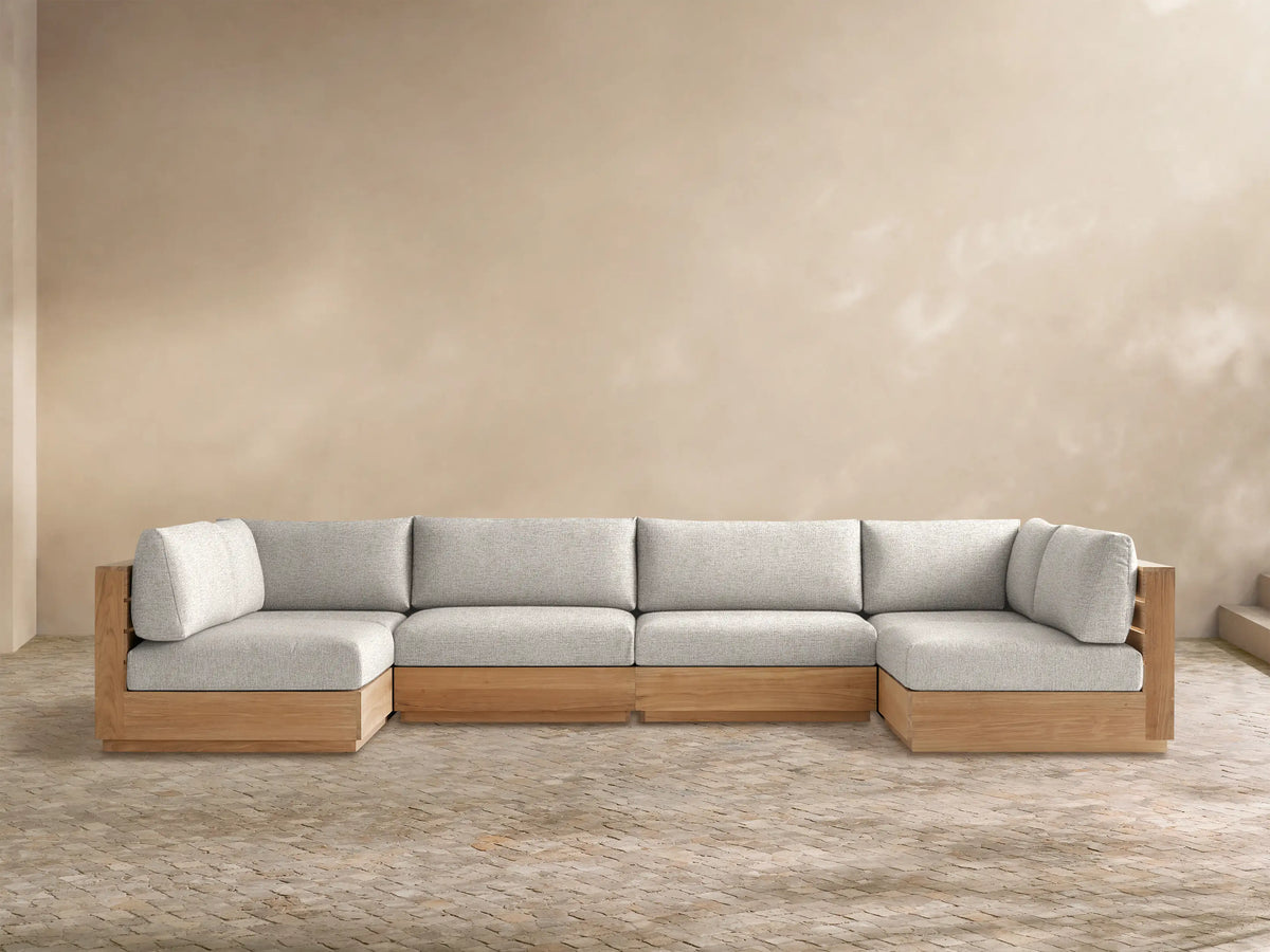 Bal Harbour Outdoor Teak Six-Piece Sectional