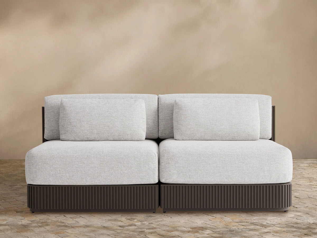 Beaumont Outdoor Aluminum Two-Piece Modular Sofa