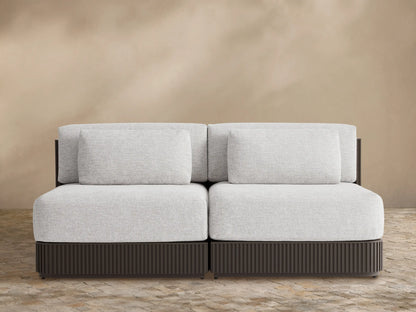Beaumont Outdoor Aluminum Two-Piece Modular Sofa