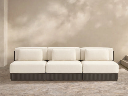 Beaumont Outdoor Aluminum Three-Piece Modular Sofa