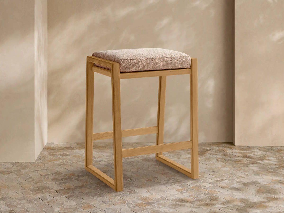 Canyon Outdoor Teak Backless Barstool