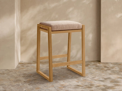 Canyon Outdoor Teak Backless Barstool