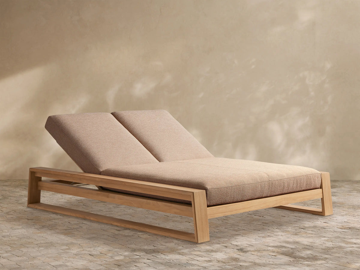 Canyon Outdoor Teak Double Chaise