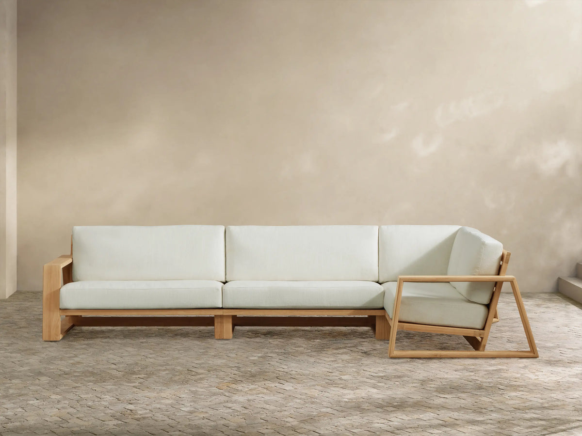 Canyon Outdoor Teak Three-Piece Sectional