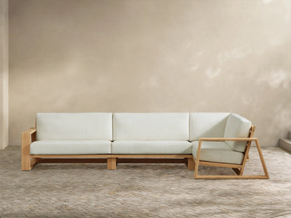 Canyon Outdoor Teak Three-Piece Sectional