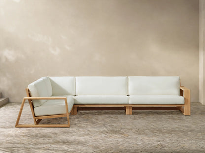 Canyon Outdoor Teak Three-Piece Sectional