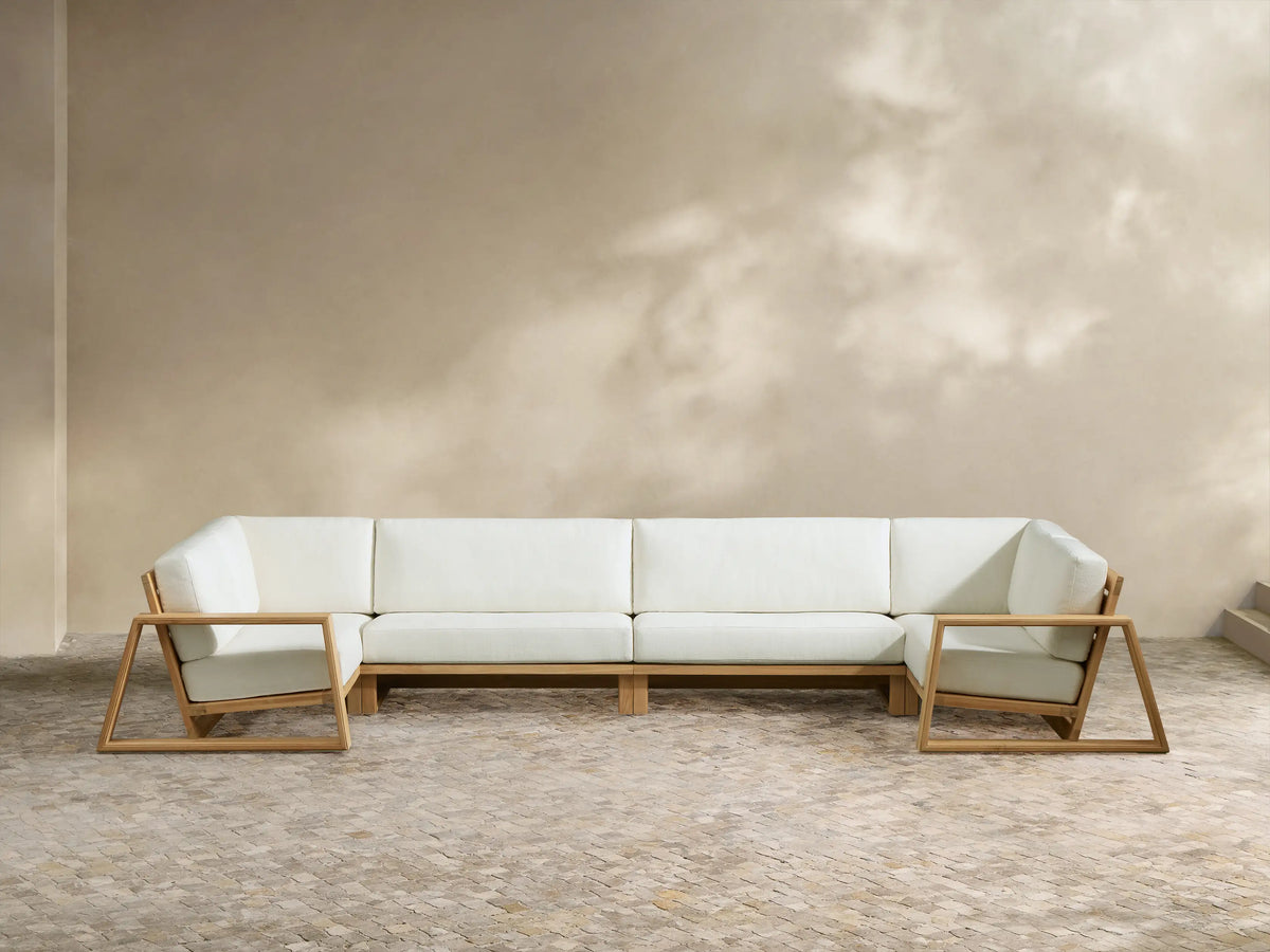Canyon Outdoor Teak Four-Piece Sectional