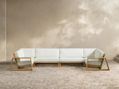 Canyon Outdoor Teak Four-Piece Sectional