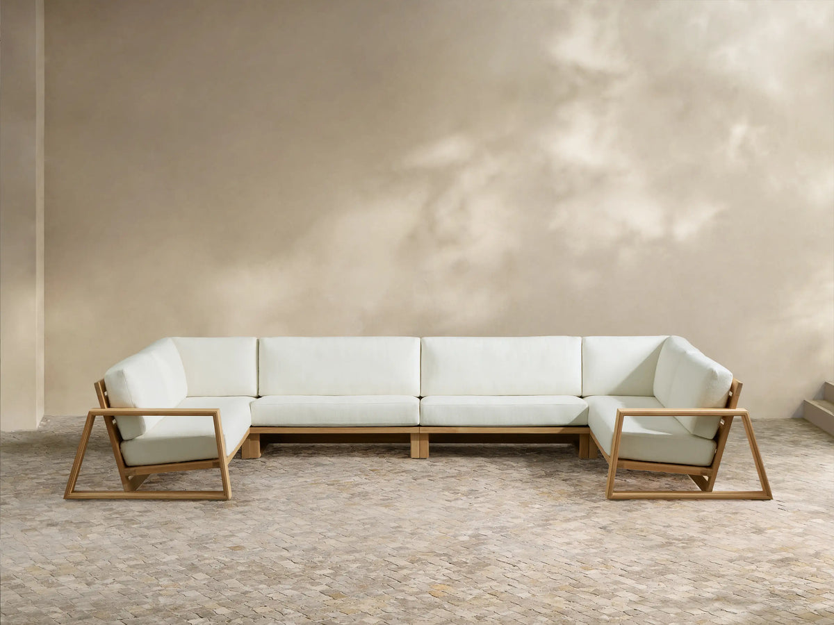 Canyon Outdoor Teak Four-Piece Sectional