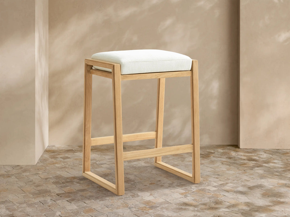 Canyon Outdoor Teak Backless Barstool