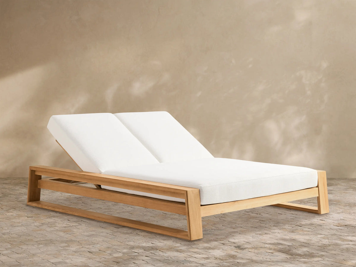 Canyon Outdoor Teak Double Chaise