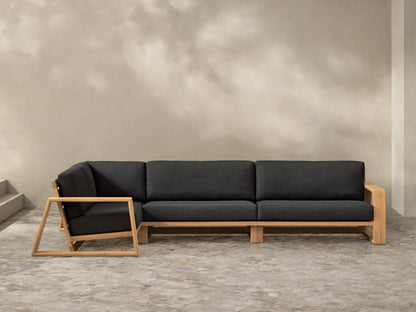 Canyon Outdoor Teak Three-Piece Sectional