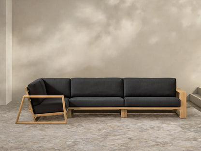 Canyon Outdoor Teak Three-Piece Sectional