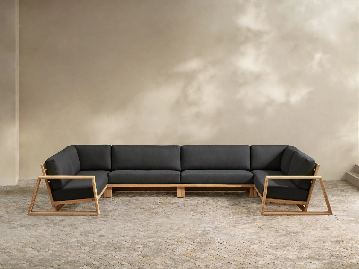 Canyon Outdoor Teak Four-Piece Sectional