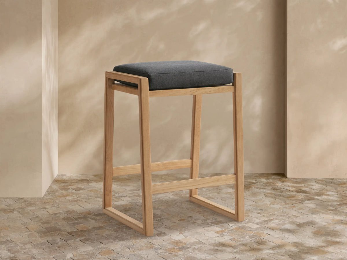 Canyon Outdoor Teak Backless Barstool