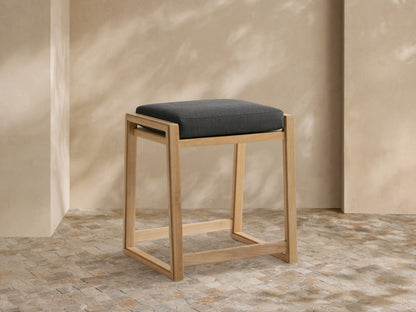 Canyon Outdoor Teak Backless Counter Stool