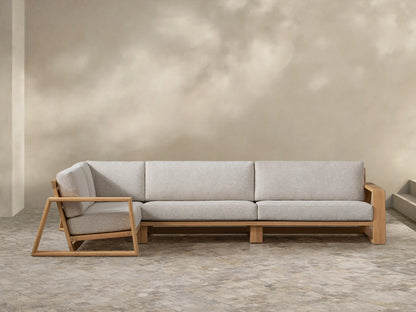 Canyon Outdoor Teak Three-Piece Sectional