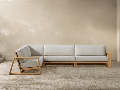 Canyon Outdoor Teak Three-Piece Sectional
