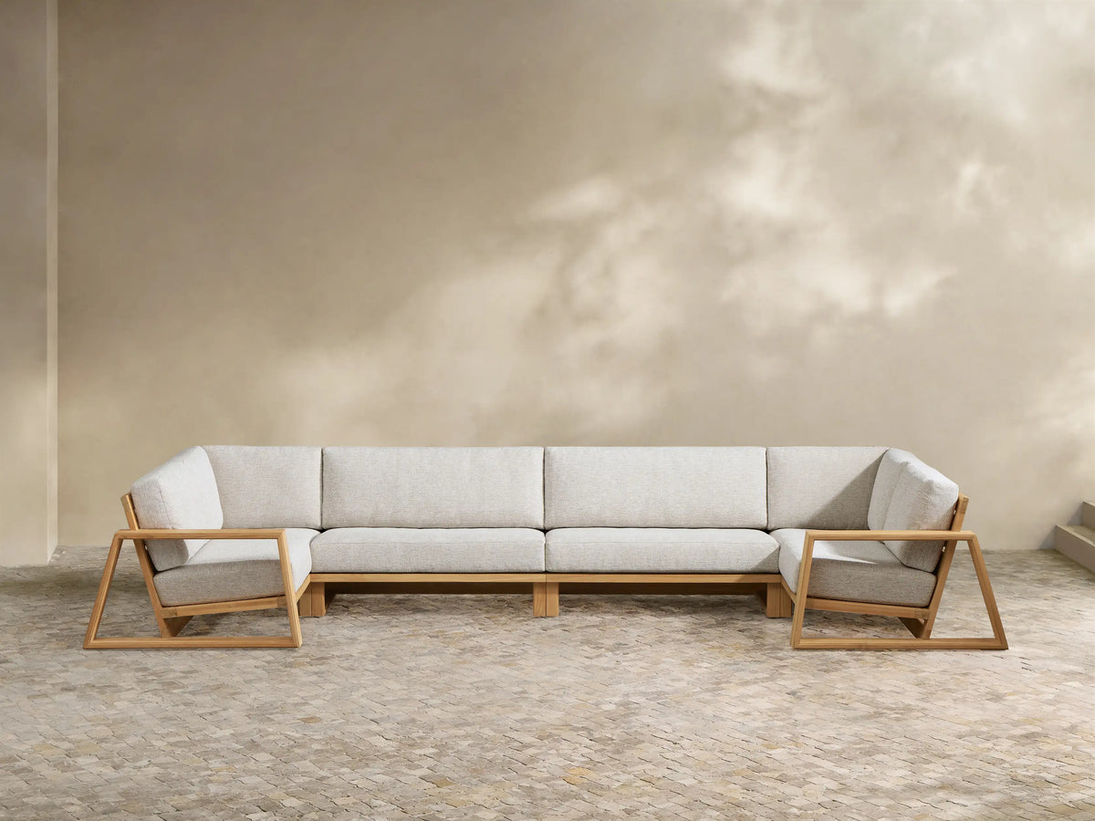 Canyon Outdoor Teak Four-Piece Sectional