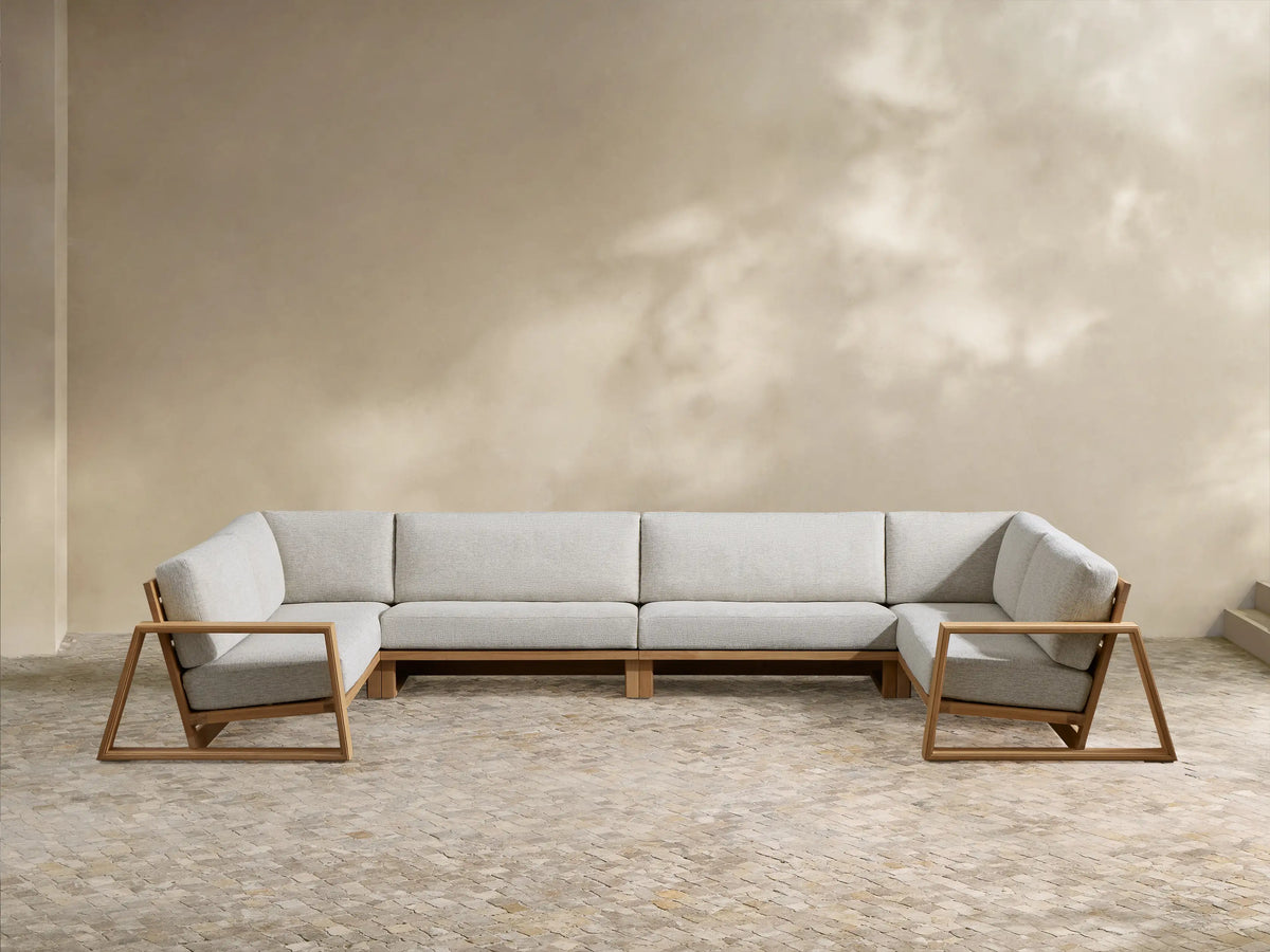 Canyon Outdoor Teak Four-Piece Sectional