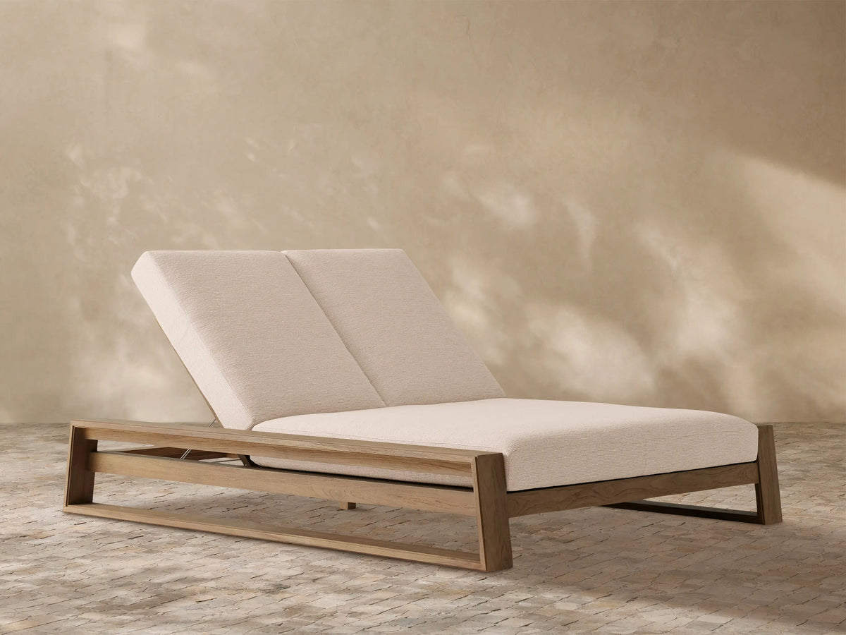 Canyon Outdoor Teak Double Chaise
