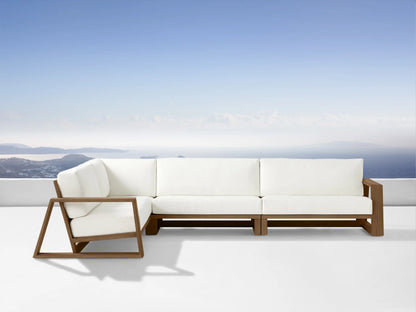 Canyon Outdoor Teak Three-Piece Sectional