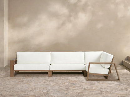 Canyon Outdoor Teak Three-Piece Sectional