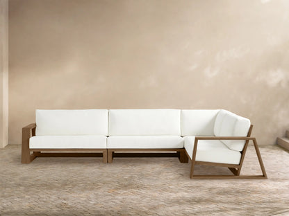 Canyon Outdoor Teak Three-Piece Sectional