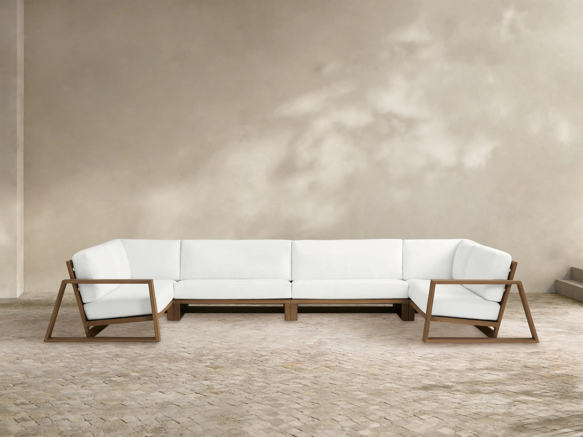 Canyon Outdoor Teak Four-Piece Sectional