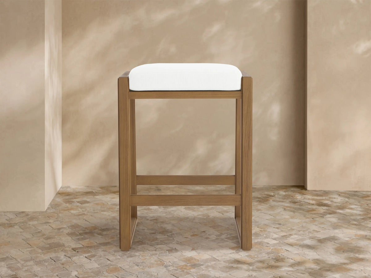 Canyon Outdoor Teak Backless Barstool