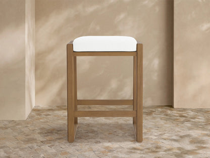 Canyon Outdoor Teak Backless Barstool