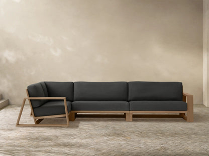 Canyon Outdoor Teak Three-Piece Sectional