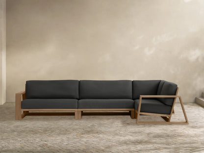 Canyon Outdoor Teak Three-Piece Sectional