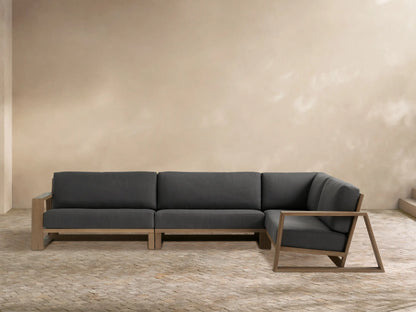 Canyon Outdoor Teak Three-Piece Sectional