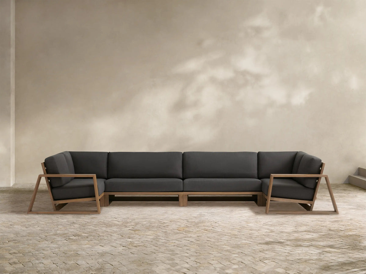 Canyon Outdoor Teak Four-Piece Sectional