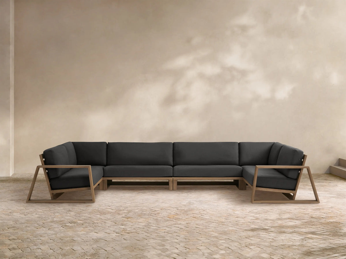 Canyon Outdoor Teak Four-Piece Sectional