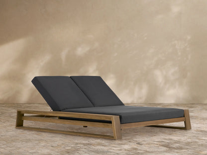 Canyon Outdoor Teak Double Chaise
