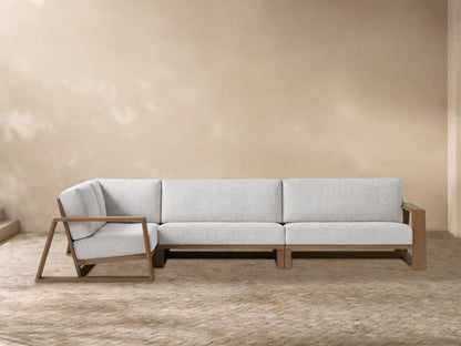 Canyon Outdoor Teak Three-Piece Sectional