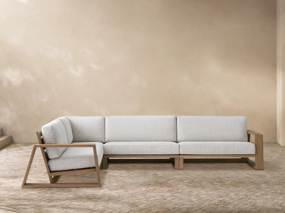 Canyon Outdoor Teak Three-Piece Sectional