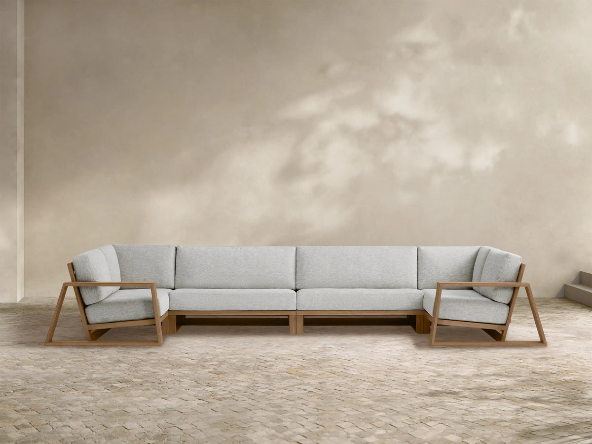 Canyon Outdoor Teak Four-Piece Sectional