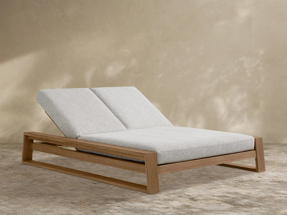 Canyon Outdoor Teak Double Chaise