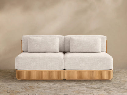 Beaumont Outdoor Teak Two-Piece Modular Sofa