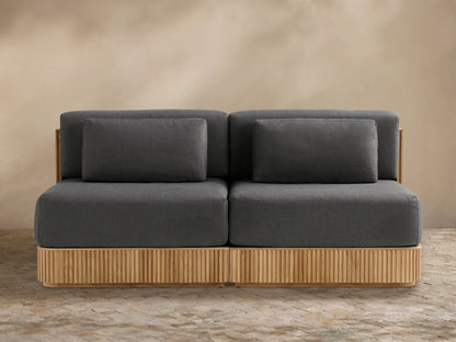 Beaumont Outdoor Teak Two-Piece Modular Sofa