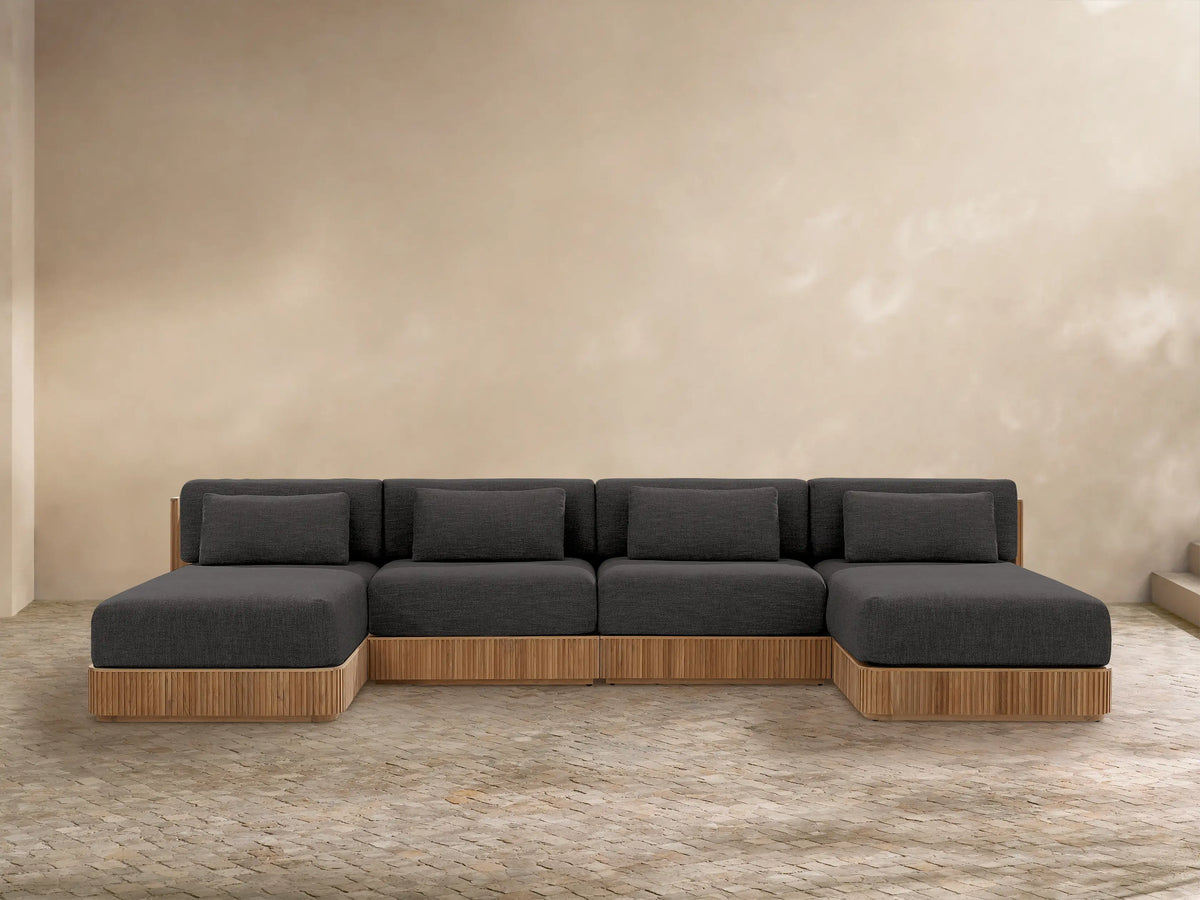 Beaumont Outdoor Four-Piece Double Chaise Sectional