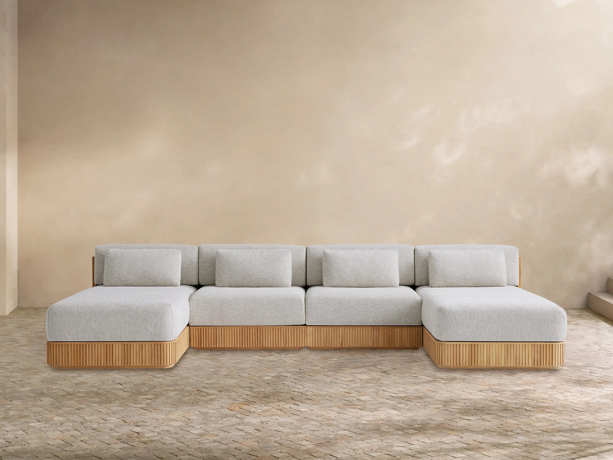 Beaumont Outdoor Four-Piece Double Chaise Sectional