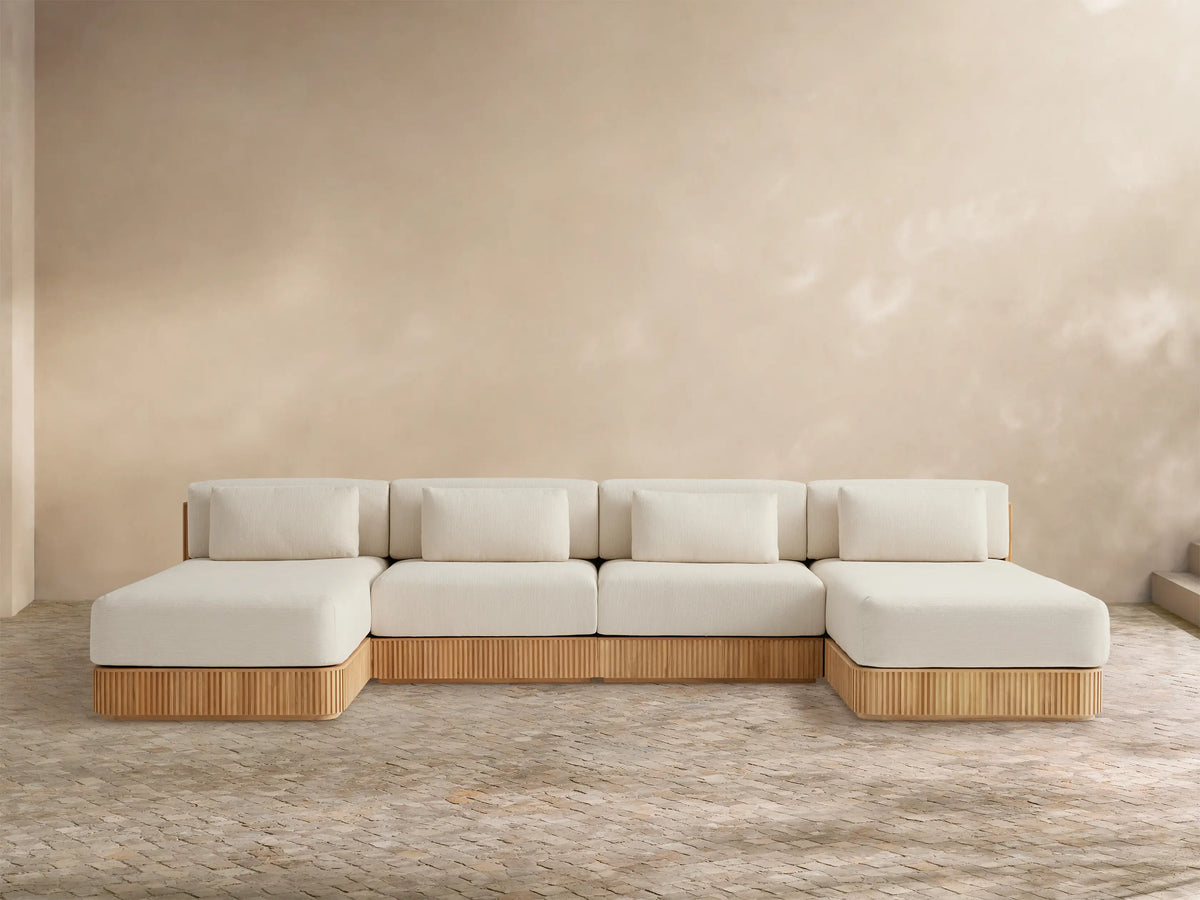 Beaumont Outdoor Four-Piece Double Chaise Sectional