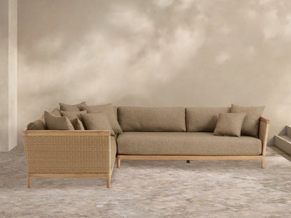 Puglia Outdoor Teak Two-Piece Sectional