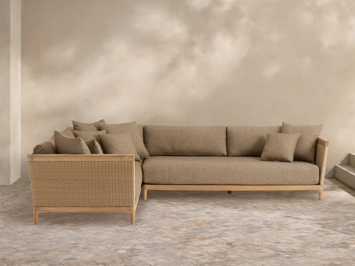 Puglia Outdoor Teak Two-Piece Sectional