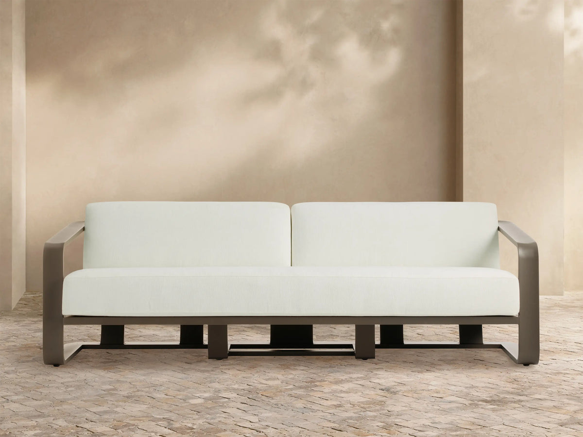 Sonoma Outdoor Aluminum Sofa in Savona Snow